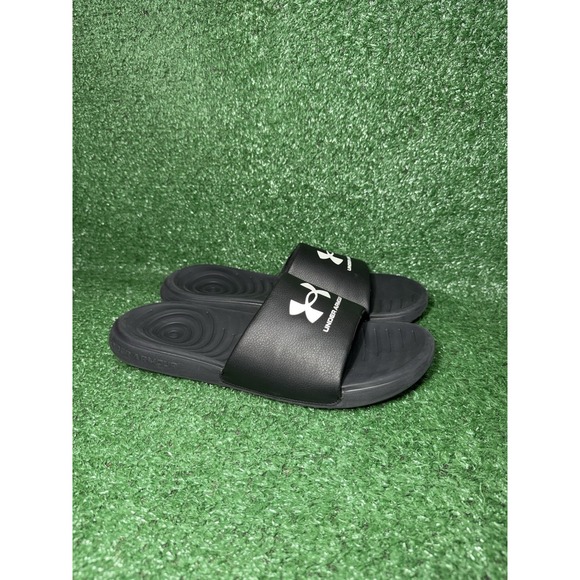 Under Armour Sandals Mens Size 11 Ansa Fix Black Comfort Slip On Beach Slides